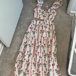 Hill House Floral Nap Skirt And Top - Two-Piece Set